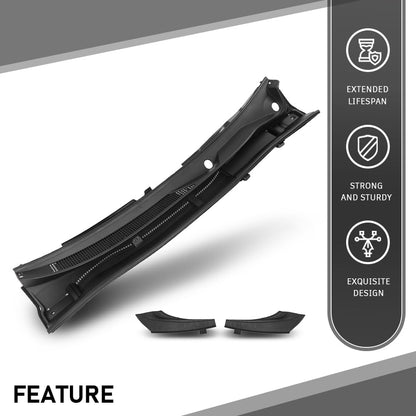 G-PLUS Windshield Cowl Vent Panel W/Side Cowl Cover Trim ABS Compatible with Toyota RAV4 2013-2018 55708-0R030, 557080R030 Black