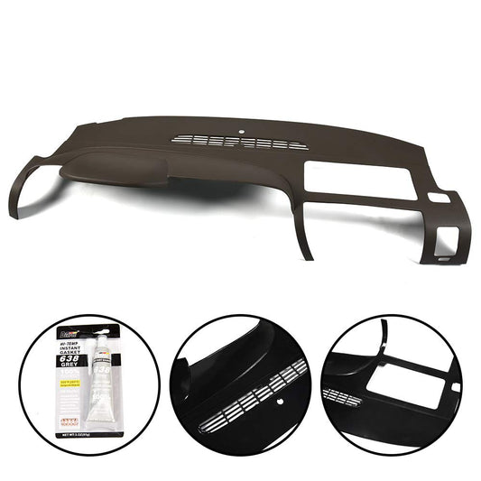 G-PLUS TPE Dash Cover Brown Compatible with 2007 2008 2009 2010 2011 2012 2013 Chevy Silverado (LS, LT, WT, Base) /2007 2008 2009 2010 2011 2012 2013 GMC Sierra (SL, SLE, WT, Base)