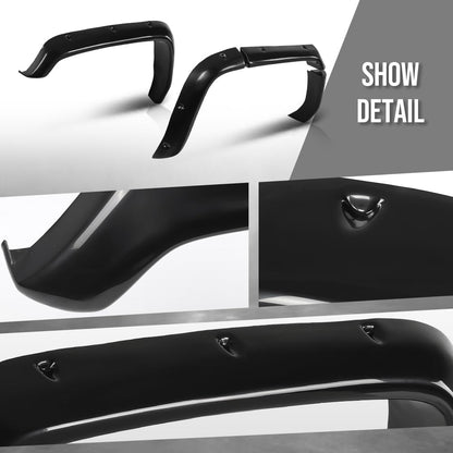 G-PLUS 80mm Fiberglass FRP Fender Flares (8 PCS) & Mud Flaps (4 PCS) Compatible with Hummer H3 Black