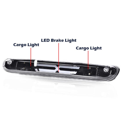 G-PLUS LED Third Brake Light Compatible With 07-14 Chevy Silverado/GMC Sierra,3RD LED Bar Brake/Cargo Light,Type X (Clear lens Black Housing Amber Reflector)