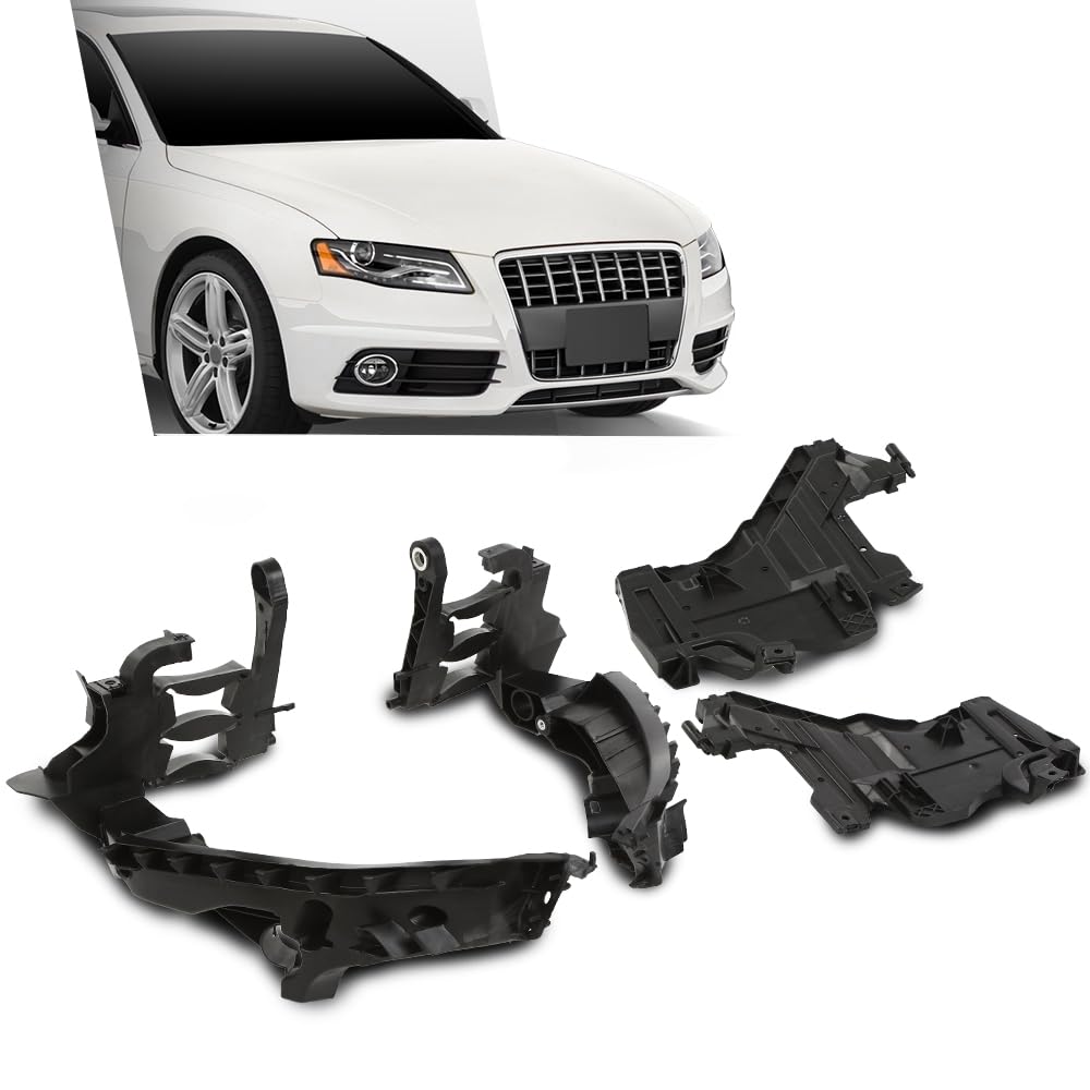 G-PLUS Headlight Mount Bracket Support + Base Plate 4PCS Kit Compatible with Audi A4 / S4 B8 2008-2012 ,Compatible with Audi A4 Allroad 2010-2012