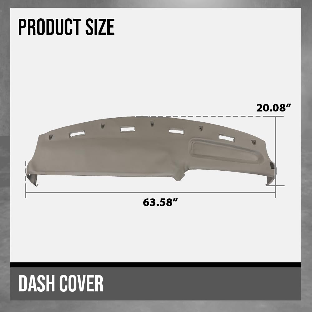 G-PLUS TPE Dash Cover Dashboard Compatible with Dodge Ram 1500 2500 3500 Truck 1994-1997 Gold & Black