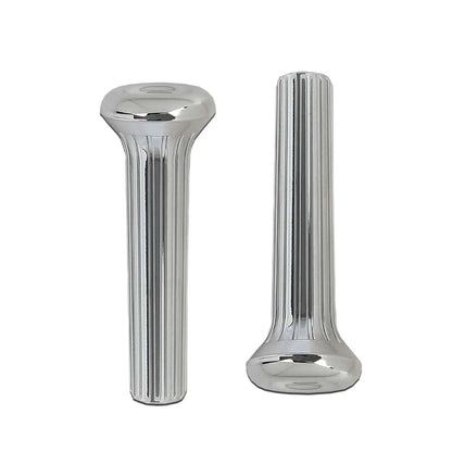 G-PLUS Cars Chrome Ribbed Door Lock Knobs Plastic - Pair Compatible with GM 1968 1969 1970 IN6727Z