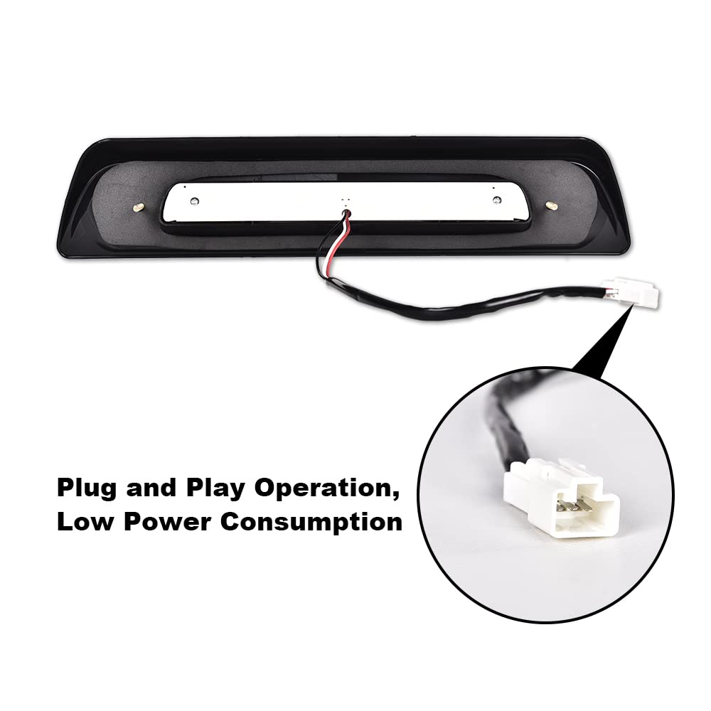 G-PLUS LED 3rd Third Brake Light Compatible with Toyota Tundra 2007-2018 Third High Mount Brake Tail Light Rear Brake Stop Tail Light Replace For# 81570-0C050(White Lens Black Base)