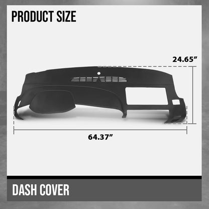 G-PLUS TPE Dash Cover Dashboard Compatible with Chevy Silverado 2007-2013 (LS, LT, Work Truck ONLY), Fit GMC Sierra 2007-2013 (SL, SLE, or Work Truck ONLY), Fit Dual Glovebox Style Dashes Black