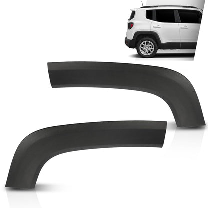 G-PLUS Rear Left and Right Fender Flares Compatible with Jeep Renegade 2015-2023 Wheel Opening Molding Arch Trim 5XB67LXHAA, 5XB66LXHAA, CH1790104, CH1791104 Black