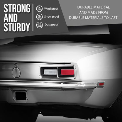G-PLUS Tail Light Set, Bezels, Lens, Right & Left Compatible with Chevy Camaro 1968 Red