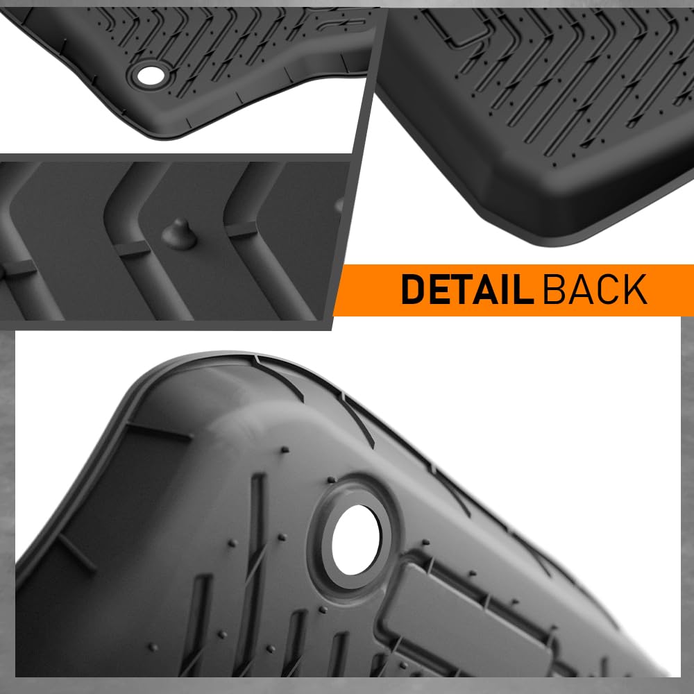 G-PLUS Floor Mats Compatible with Dodge Ram 1500 1994-2001/Fit Dodge Ram 2500 3500 1994-2002 1st Row Floor Liner TPE All Weather Custom Fit Protection Floor Cargo Liners Black 2PCS