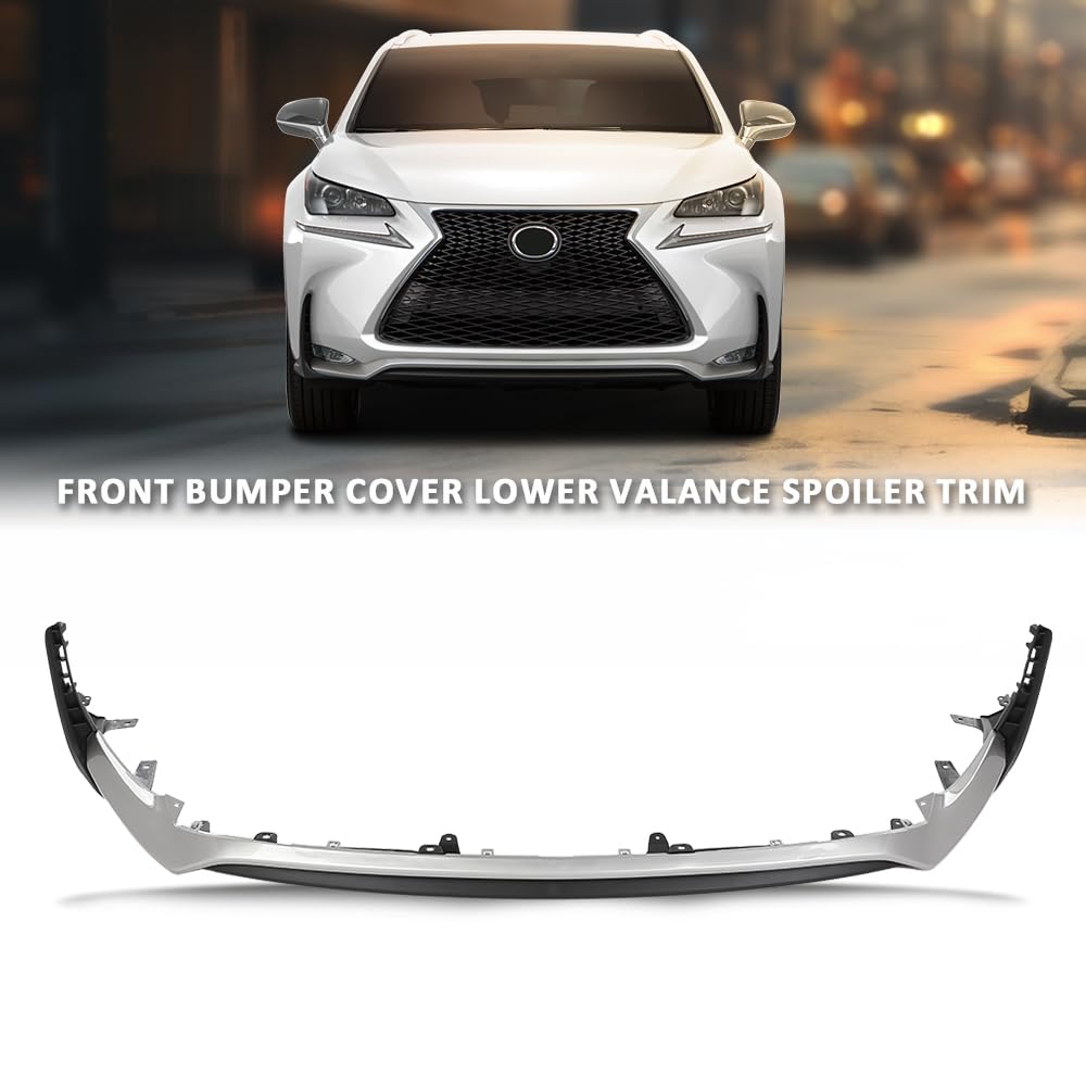 G-PLUS Front Bumper Lower Valance Spoiler Trim Compatible with LX NX200 NX300 F Sport Type Only 2015-2017 LX1093104, LX1095101, 52412-78010, 52411-78020, 5241178020, 5241278010 Chrome Black