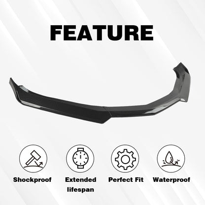 G-PLUS Front Bumper Lip Splitter 1LE Style Compatible with Chevy Camaro LT/LS/RS/SS Models 2016-2023 (Will Not Fit ZL1 Bumper Models) Textured Carbon Fiber Black