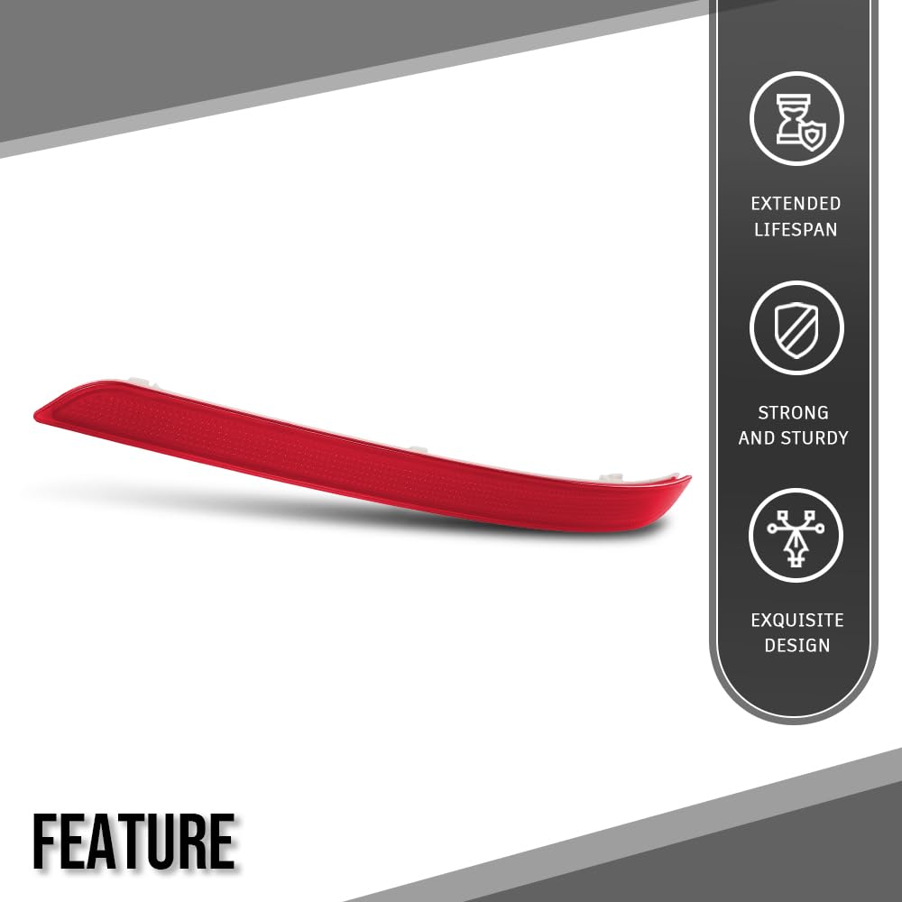 G-PLUS Rear Right Bumper Reflector Compatible with Benz GLE300d 4Matic Sport Utility 4-Door 2016, Fit Benz GLE350 4Matic Sport Utility 4-Door 2016-2017 Red