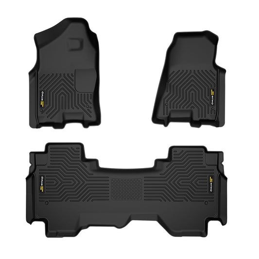 G-PLUS TPE Floor Mats,Compatible with 2019-2024 Dodge Ram 1500 Crew Cab New Body (NOT Classic Models) W/o Storage,Floor Liners All Weather Full Cover Protection 1st & 2nd Row Cargo Liners Black