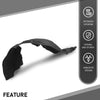 G-PLUS Fender Liner Inner Front Right Compatible with Cadillac XT5 2017-2023 GM1249276 23395492, 84088100, 84182806 Black