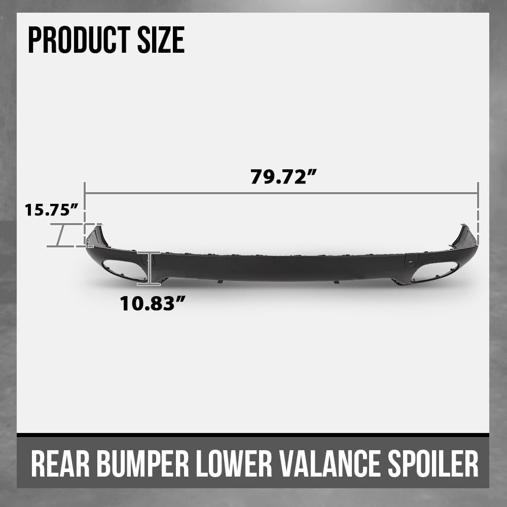 G-PLUS Rear Bumper Lower Valance Spoiler Compatible with Porsche Cayenne 2008 2009 2010, Fit Model Without Sport Exhaust 95550552112G2X, 955-505-521-12-G2X, 95550552110G2X,95550552111G2X Black