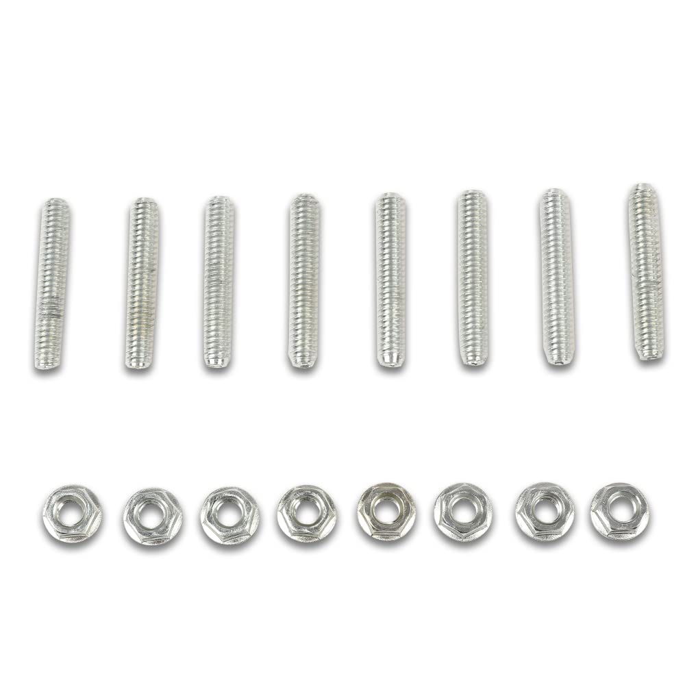 G-PLUS Auto SBC Stainless Steel Valve Cover Stud Bolts Kit Compatible with 1955-1986 265/283/302/305/327/350/400 SB Chevy Engines 8pcs Valve Cover Stud Bolts Stainless Steel