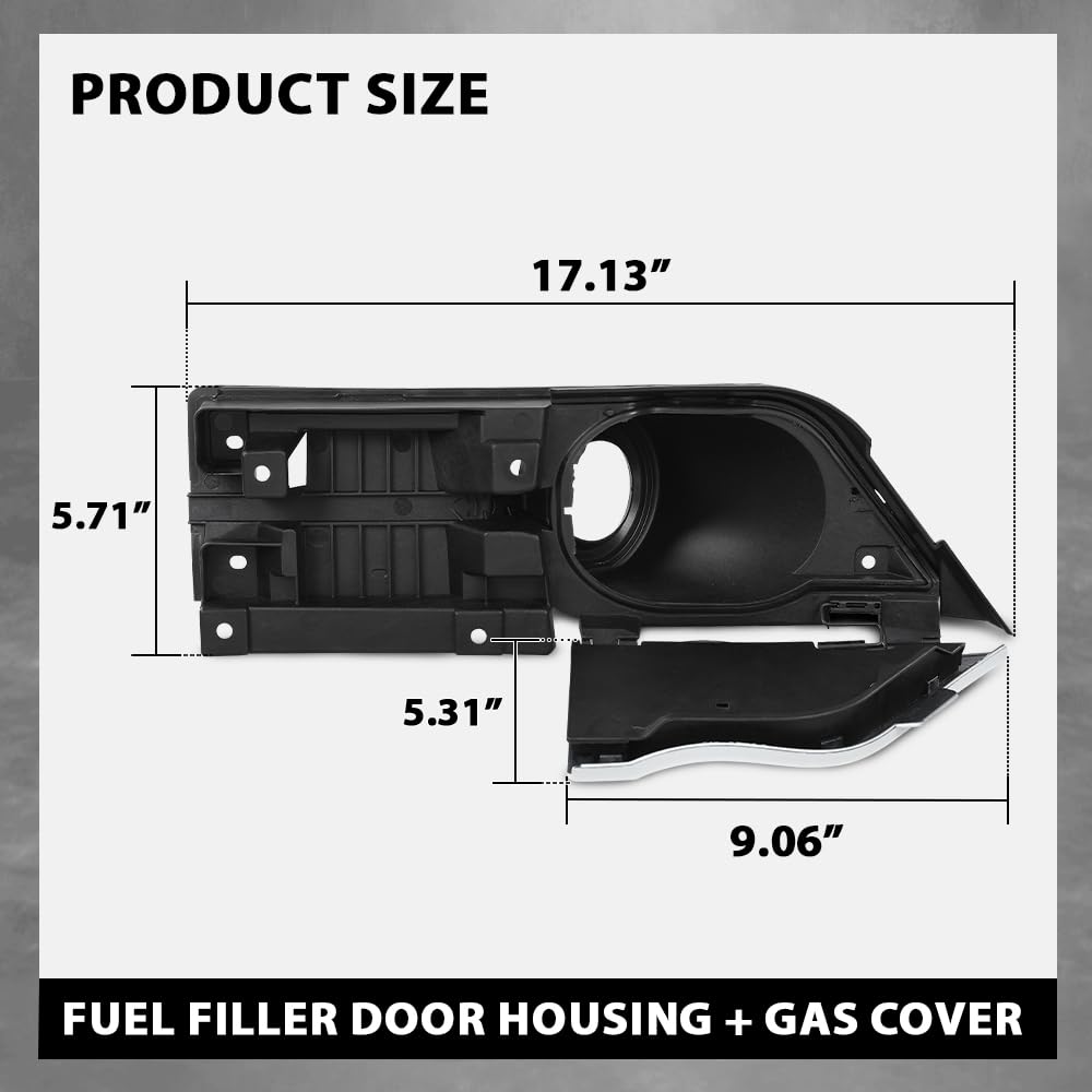 G-PLUS Fuel Filler Door Housing and Gas Cover Compatible with Ford Transit 150 250 350 350HD 2015-2023, Fit for Gasoline Engine only. Will Not fit Diesel Engines CK4Z-5427936-J