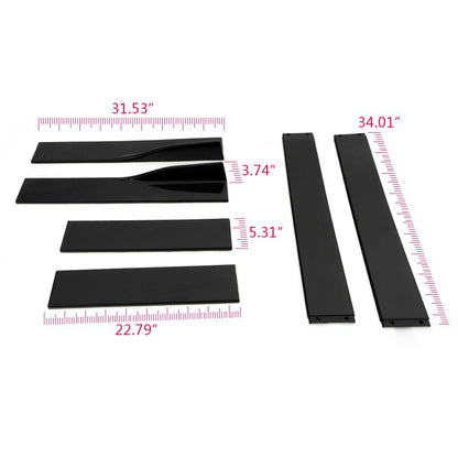 Universal 2.2 Meters / 86.6 Inch Carbon Fiber Look Side Skirt Extensions Rocker Panel Splitters Lip Kit