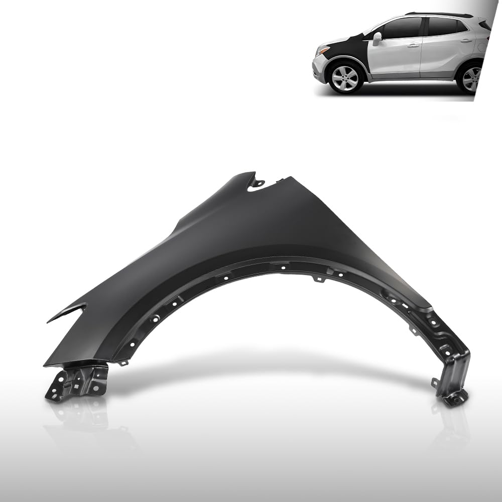 G-PLUS Fender Front Driver Side Compatible with Buick Encore (submodel: Base, Convenience, Leather, Premium) 2013-2016 without Turn Signal Light Hole 95031571, GM1240382 Black