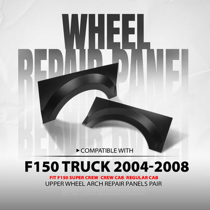 G-PLUS Rear Left & Right Upper Wheel Arch Repair Panels Compatible with Ford F150 Truck 2004-2008, Fit Ford F150 Super Crew/Crew Cab/Regular Cab, Black
