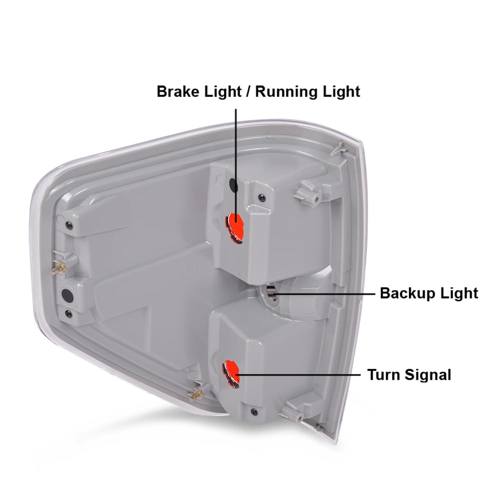 G-PLUS Rear Tail Lights Compatible With 2009-2014 Ford F150 2/4 Door (Not Fit Flareside Models,Not Fit Ogriginal Model with LED Tail Lamp) Brake Lamps Right Side luces traseras, faros traserosAssembly