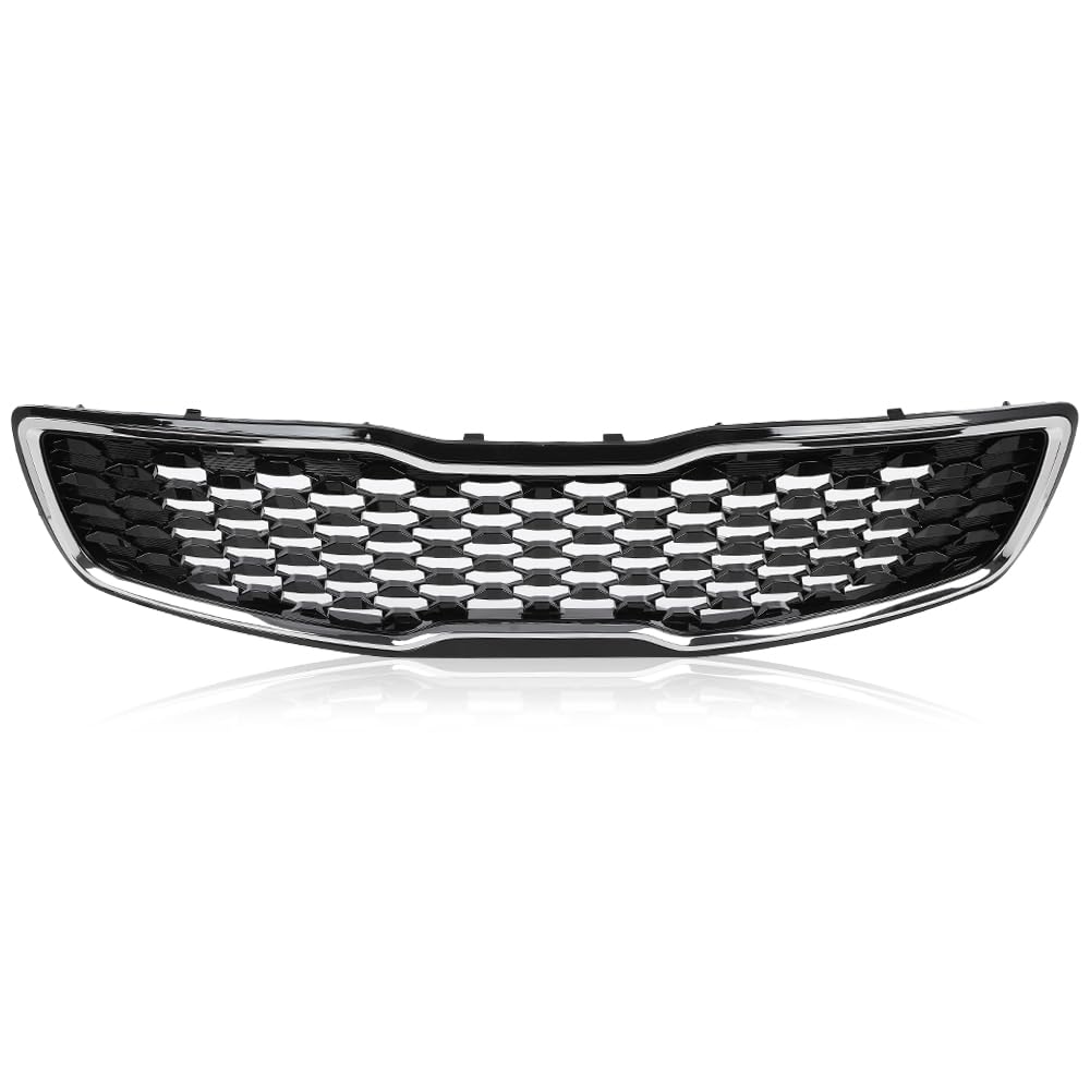 G-PLUS Front Upper Bumper Grille Grill Chrome & Black Compatible with Kia Forte5 Hatchback EX LX 2017 2018 86350-A7810, 86350A7810, 86350A7830, 86350-A7830