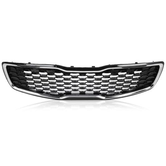 G-PLUS Front Upper Bumper Grille Grill Chrome & Black Compatible with Kia Forte5 Hatchback EX LX 2017 2018 86350-A7810, 86350A7810, 86350A7830, 86350-A7830