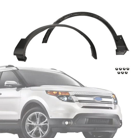 G-PLUS Front Fender Flares Compatible with Ford Explorer 2011-2015, LH Driver & RH Passenger Side Wheel Fender Arch Molding Trim, BB5Z16039AA, BB5Z16038AA, Textured Factory Style
