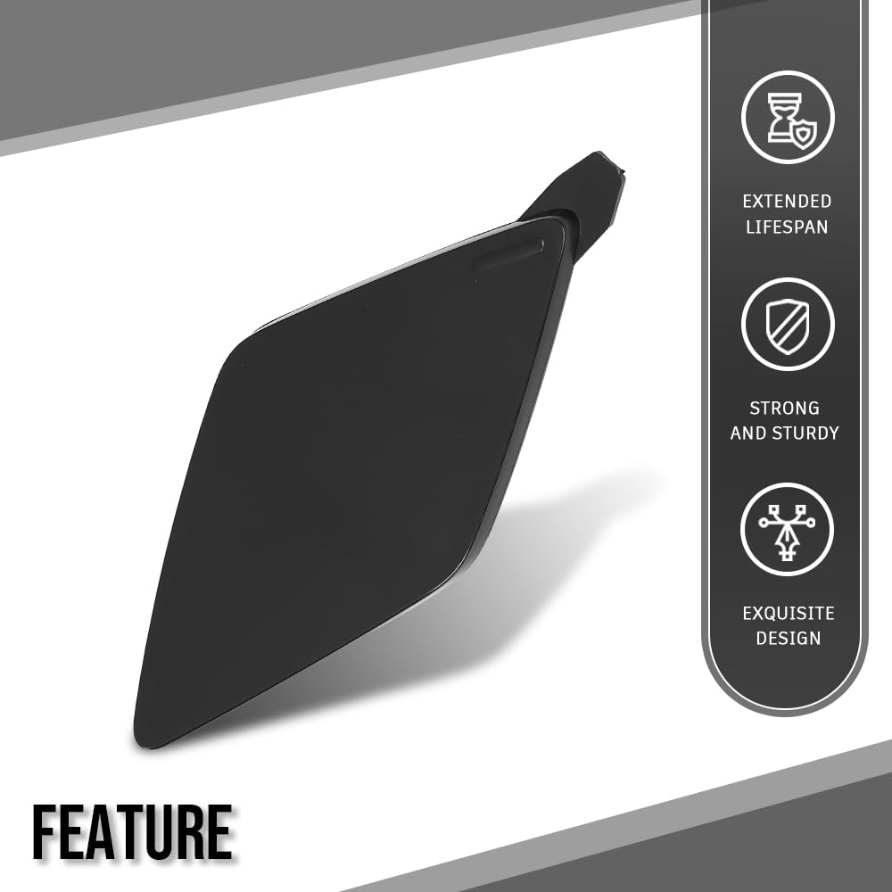 G-PLUS Front Right Bumper Tow Hook Cover Compatible with Volvo XC60 2018 2019 2020 2021 39846406 Glossy Black