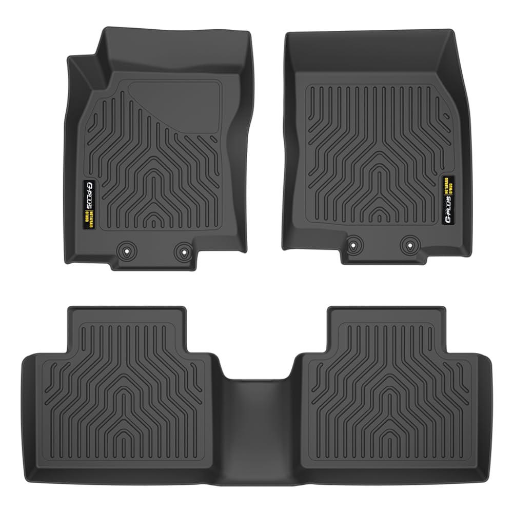 G-PLUS TPE Cargo Liners,Compatible with Nissan Rogue 2014-2020 (No Rogue Sport/Select Models),All Weather Full Cover Protection, Black 1st & 2nd Row Floor Liners 3PCS