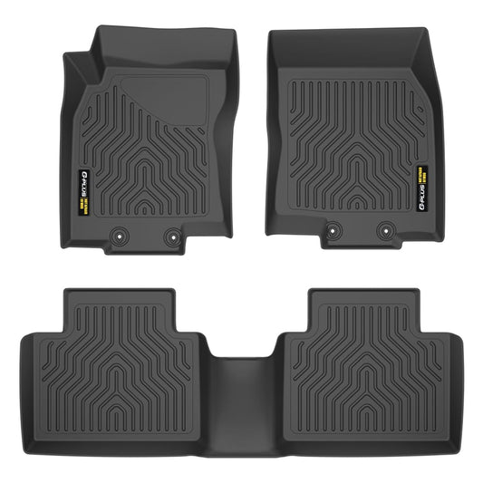 G-PLUS TPE Cargo Liners,Compatible with Nissan Rogue 2014-2020 (No Rogue Sport/Select Models),All Weather Full Cover Protection, Black 1st & 2nd Row Floor Liners 3PCS