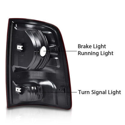 G-PLUS Tail Lights w/o Bulbs, Fit Dodge Ram 1500 2500 3500 2009-2010/Fit Ram 1500 2500 3500 2011-2018(Not Fit 2013-2018 w/Factory LED Tail Lights) Left&Right Luces Traseras Rear Brake Lamps Assembly