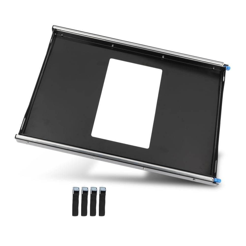 G-PLUS Slide Mount for 28/65L Portable Refrigerator Compatible with Car Fridge w/ Tie-Down Straps Black