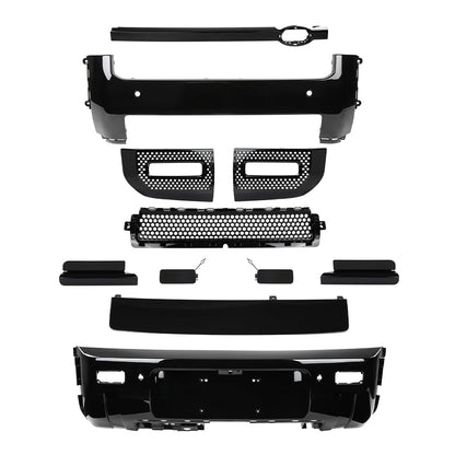 G-PLUS Front Rear Bumper Cover Guard Skid Lip Kit Compatible with Rover Defender 90 110 130 2020 2021 2022 2023 2024, Black