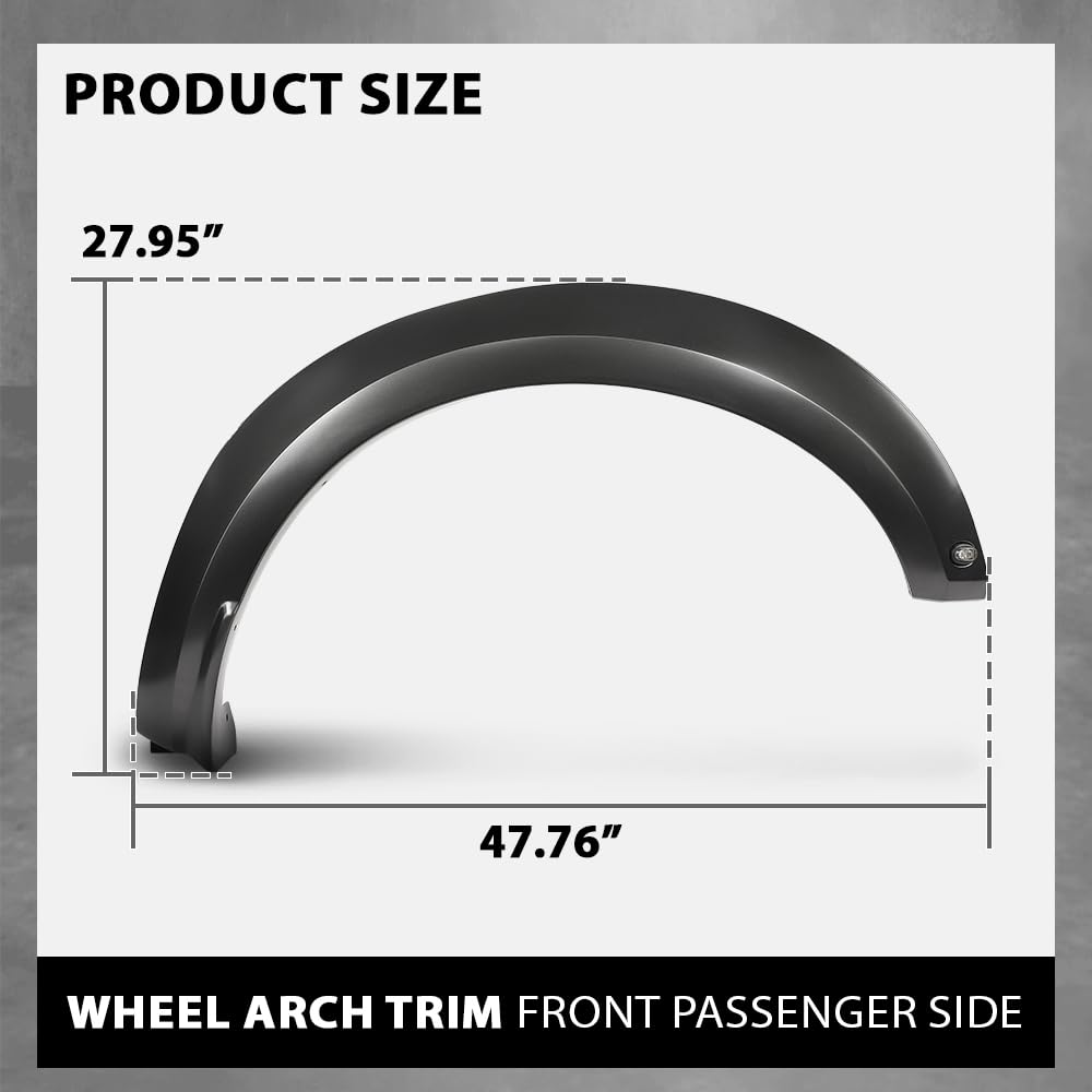 G-PLUS Front Right Fender Flare Compatible with Ford F150 Raptor 2017 2018, Right Passenger Side Wheel Arch Molding, HL3Z16038AB, HL3Z-16038-AB, Smooth Factory Style