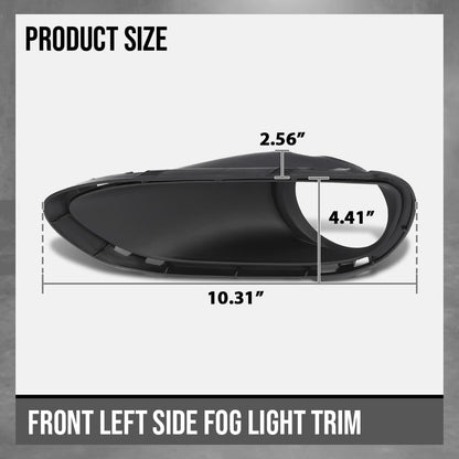 G-PLUS Fog Light Trim Driving Lamp Front Driver Left Side Hand Compatible with Porsche Cayenne Turbo 2011 2012 2013 2014, Fit Porsche Cayenne Turbo S 2013-2014 95850509300, PO1038105 Black