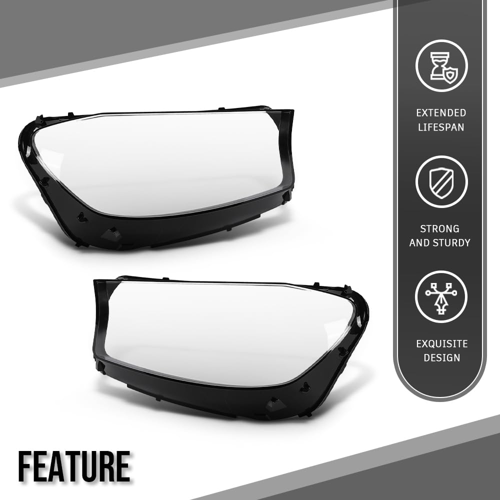 G-PLUS Headlight Lens Cover Compatible with Benz GLS X167 GLS350 GLS350d GLS500 GLS550 GLS450 GLS580 2020-2023 Fit Benz GLS63 AMG 2021-2023 Left & Right Front Headlamp Lens Cover Clear