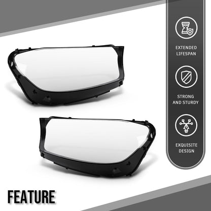 G-PLUS Headlight Lens Cover Compatible with Benz GLS X167 GLS350 GLS350d GLS500 GLS550 GLS450 GLS580 2020-2023 Fit Benz GLS63 AMG 2021-2023 Left & Right Front Headlamp Lens Cover Clear