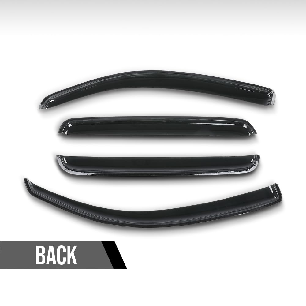 G-PLUS in-Channel Auto Vent Window Visor 4pcs Compatible with Toyota Tacoma Double Cab 2005-2015 Not Fit Access Cab in-Channel Rain Guards Smoke