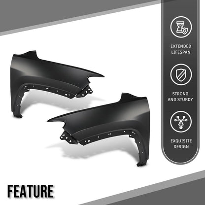 G-PLUS Front Fender Driver and Passenger Side Compatible with Jeep Compass 2017 2018 2019 2020 2021 2022 2023 2024 CH1240288, CH1241288 Black