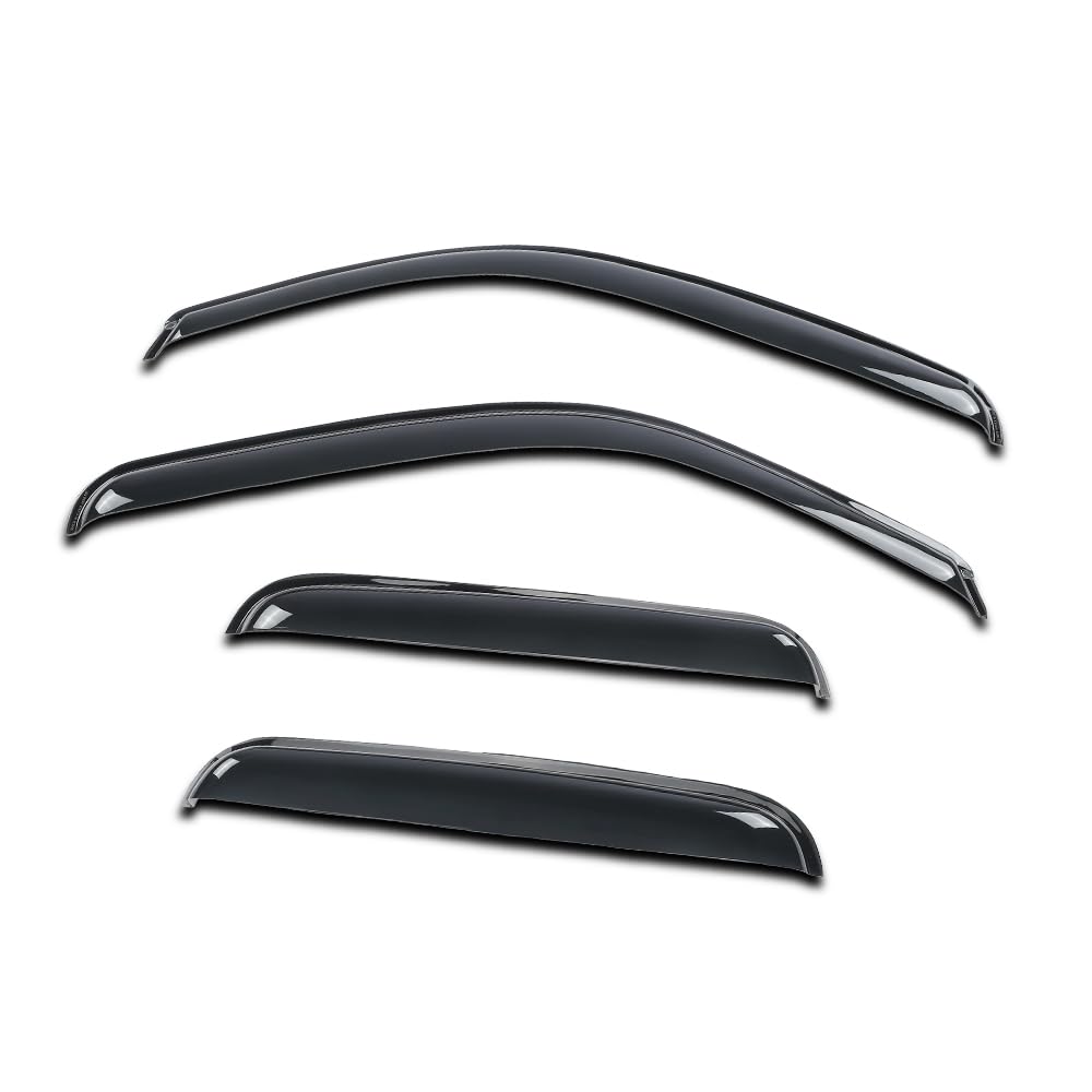 G-PLUS Out-Channel Window Visor Deflectors Compatible with Chevy Silverado & GMC Sierra 1500 1999-2006 | Rain & Glare Protection | Cab Cooler | Smoky