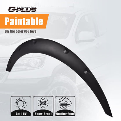 G-PLUS 4Pcs Universal Fender Flares, Durable Polyurethane Extra Wide Auto Car Body Kit (Front 730x 235mm / Rear 830 x 250mm) NOT Fit Pickup, NOT Fit Corolla/Mercury Mentego