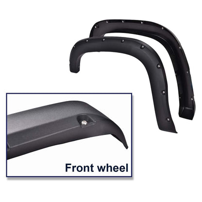 G-PLUS Fender Flares Textured Pocket Riveted Compatible with GMC Sierra 1500 2007-2013 Rront & Rear Wheel Flares Protector Cover Trim