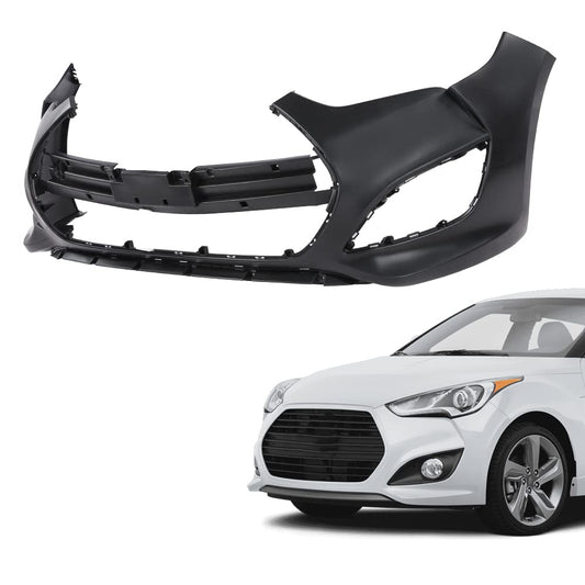 G-PLUS Bumper Cover Fascia Compatible with Hyundai Veloster 2013 2014 2015 2016 2017 Black Front Primed Bumper Cover 865112V500 HY1000194
