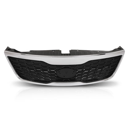 G-PLUS Front Bumper Upper Grille Grill W/Chrome Trim, Compatible with Kia Sorento 2014-2015, KI1200155, KI1200155C, 863501U500, KI1200155D