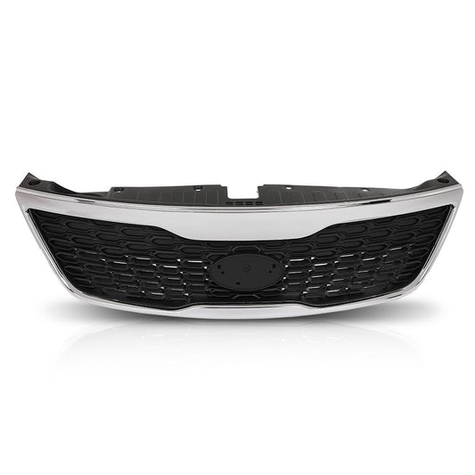 G-PLUS Front Bumper Upper Grille Grill W/Chrome Trim, Compatible with Kia Sorento 2014-2015, KI1200155, KI1200155C, 863501U500, KI1200155D