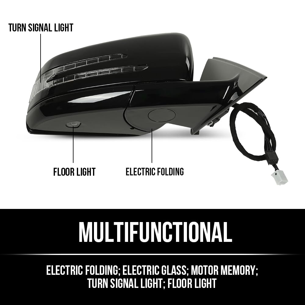 G-PLUS Rear View Mirror w/o Blind Spot Left & Right Side Compatible with Benz S 550 4Matic Base 2007-2009,Fit Benz S 600/S 65 AMG Base 2007-2009 2218100576 2218100676
