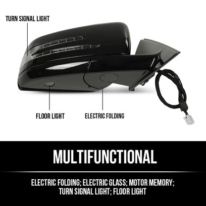 G-PLUS Rear View Mirror w/o Blind Spot Left & Right Side Compatible with Benz S 550 4Matic Base 2007-2009,Fit Benz S 600/S 65 AMG Base 2007-2009 2218100576 2218100676