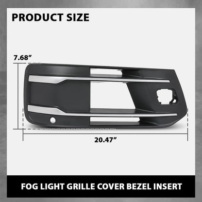 G-PLUS Pair Front Bumper Fog Light Grille Cover Bezel Insert, Compatible with Audi Q7 Standard Model 2016-2019, Left Driver & Right Passenger Side 2PCS