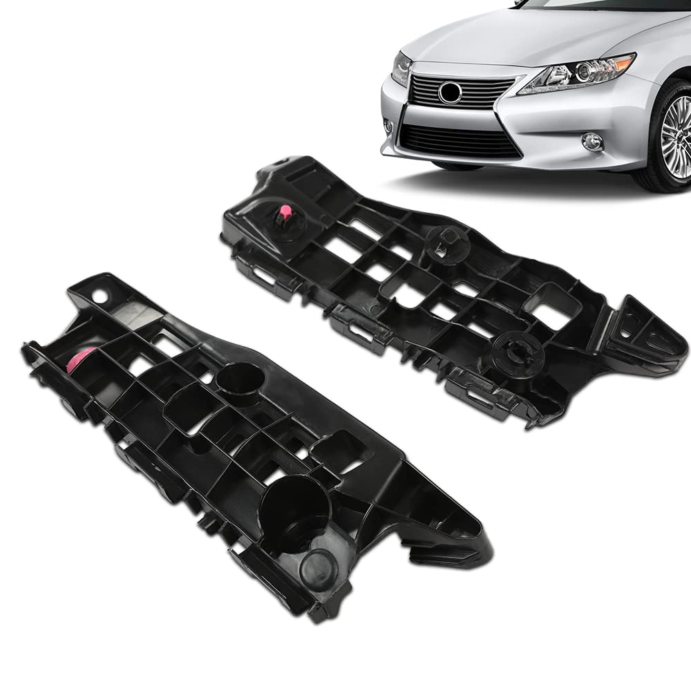 G-PLUS Front Bumper Bracket Stay Set Compatible with 2013-2018 ES350 ES300h 5214606020 5214506020 LX1032109 LX1033109 Left Driver and Right Passenger Side Front Bumper Cover Retainer