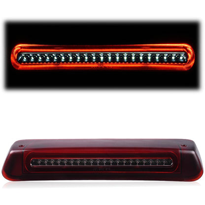 G-PLUS Rear LED 3rd Third Brake Light Compatible With 2004-2008 Ford F150 2005 2006 2007 Cargo Tail Stop Lamp Waterproof (Red Housing Clear Lens)